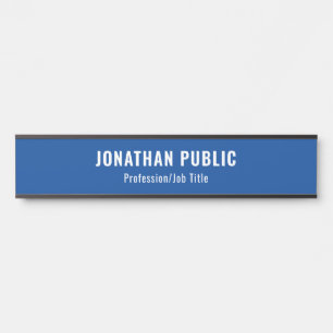 Personalised Elegant Deep Blue Template Long Door Sign