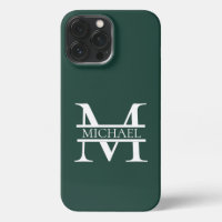 Personalised Elegant Emerald Green Monogram & Name