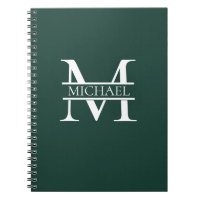 Personalised Elegant Emerald Green Monogram & Name