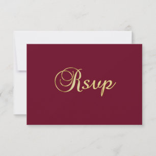 Personalised Elegant Fall Burgundy RSVP Wedding Card