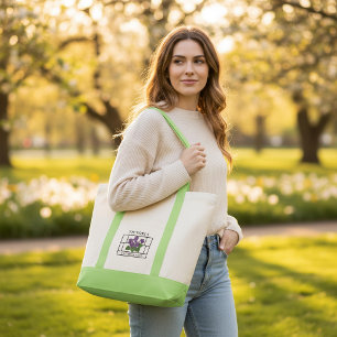 Personalised Elegant February Violet Birth Flower Tote Bag