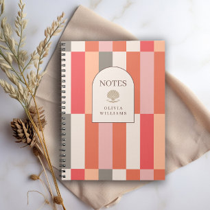 Personalised Elegant Feminine Stripes Pattern Notebook