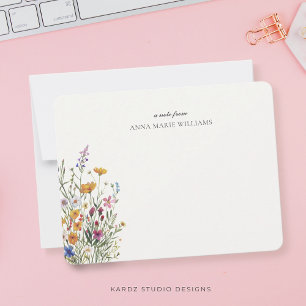 Personalised Elegant Floral Boho Chic Note Card