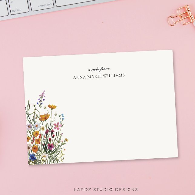 Personalised Elegant Floral Note Card (Creator Uploaded)