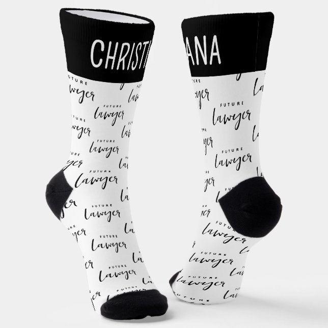 Personalised Elegant Future Lawyer Socks (Angled)