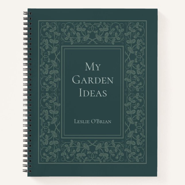 Personalised Elegant Garden Ideas Notebook (Front)