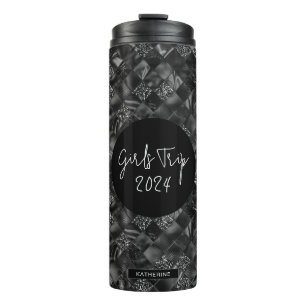 Personalised Elegant Girls Trip Faux Glitter Foil Thermal Tumbler