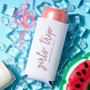 Personalised Elegant Girls Trip   Girls Weekend  Seltzer Can Cooler