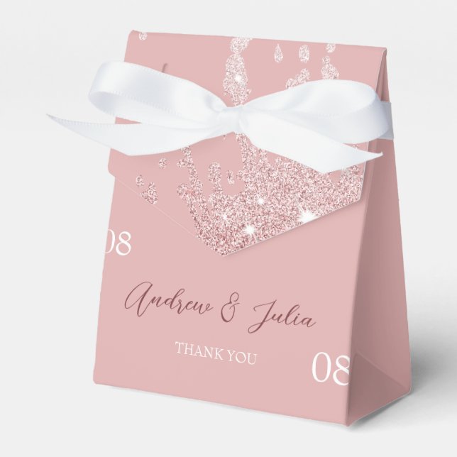 Personalised Elegant Glitter Monogram Favour Box (Front Side)