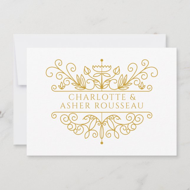 Personalised Elegant Gold Couple's Card (Front)