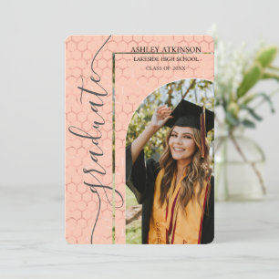 Personalised Elegant Gold Glitter Photo Graduation Invitation