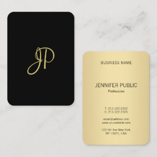 Personalised Elegant Gold Modern Monogram Template Business Card