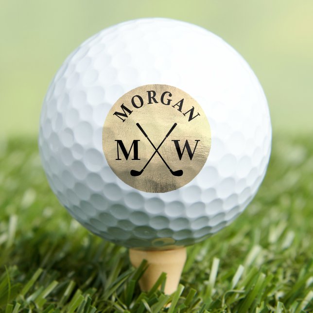 Personalised Elegant Gold Monogram Golf Balls (Personalized Elegant Gold Monogram Golf Balls )