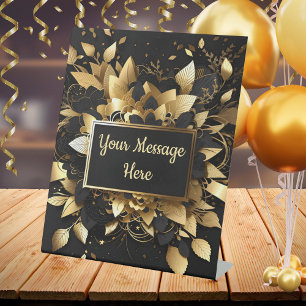 Personalised Elegant Gold Pedestal Sign