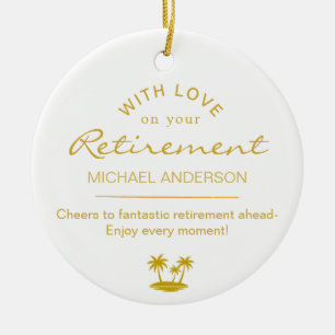  Personalised Elegant Gold Retirement Keepsake Ceramic Tree Decoration