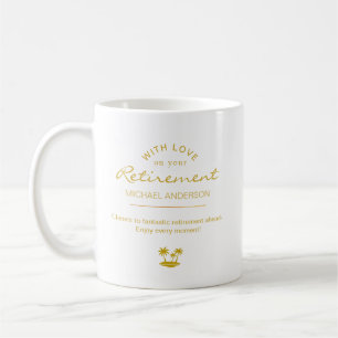 Personalised Elegant Gold Retirement Keepsake Coffee Mug