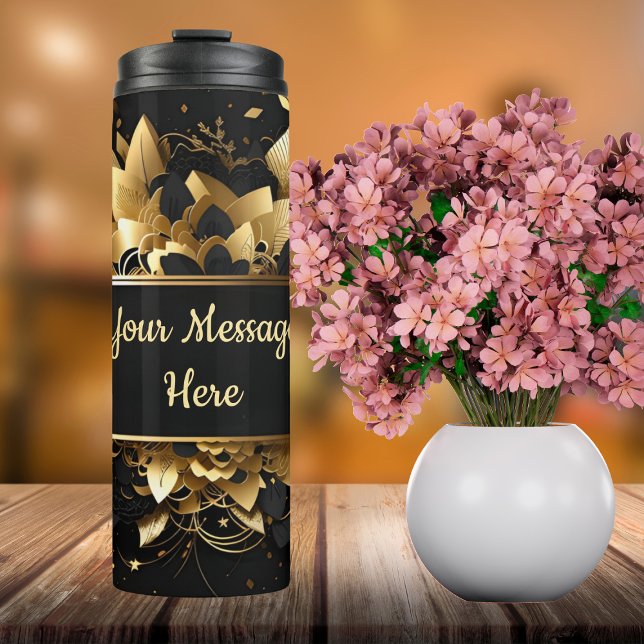 Personalised Elegant Gold Thermal Tumbler (Creator Uploaded)