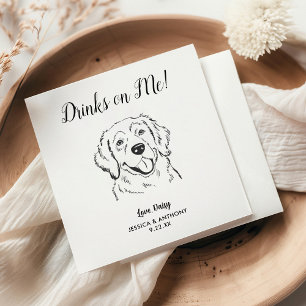 Personalised Elegant Golden Retriever Dog Wedding  Napkin