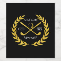 Personalised Elegant Golf Club Gold Wreath  