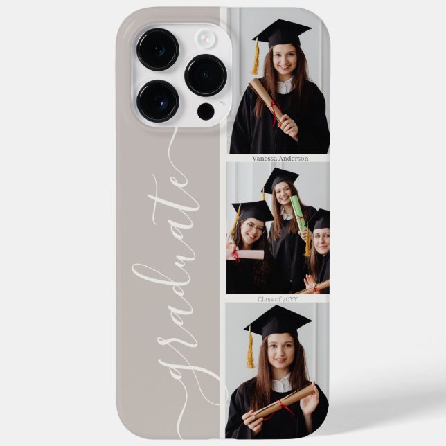 Personalised Elegant Graduate Script Photo Collage Case-Mate iPhone Case (Back)