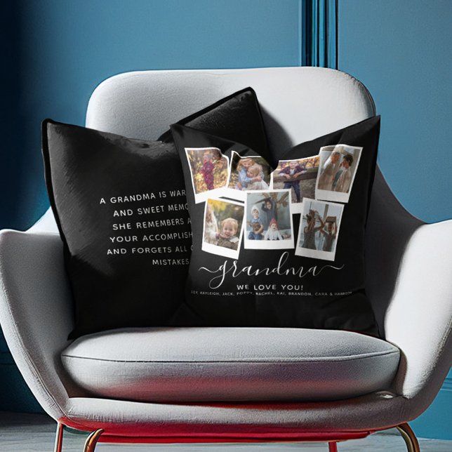 Personalised Elegant Grandma Quote & Photo Collage Cushion (Creator Uploaded)