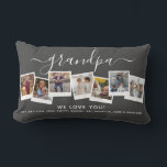 Personalised Elegant Grandpa Photo Collage Grey Lumbar Cushion<br><div class="desc">Grandpa we love you! This gorgeous personalised lumbar pillow is the perfect gift to let your grandfather know how much you love him. Simply upload your favourite pictures and customise the text to make this a extra special unique gift. Grandpa can be changed to any family member, whether be uncle,...</div>