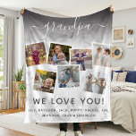 Personalised Elegant Grandpa Quote & Photo Collage Fleece Blanket<br><div class="desc">Grandpa we love you! This gorgeous personalised fleece blanket is the perfect gift to let your grandfather know how much you love him. Simply upload your favourite pictures from your computer or phone and customise the text to make this an extra special unique gift. Grandpa can be changed to any...</div>