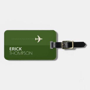 Personalised & Elegant Green Luggage Tag