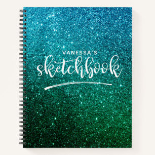 Personalised Elegant Green Teal Notebook