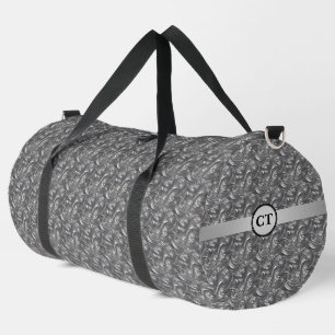 Personalised Elegant Grey Abstract Duffle Bag