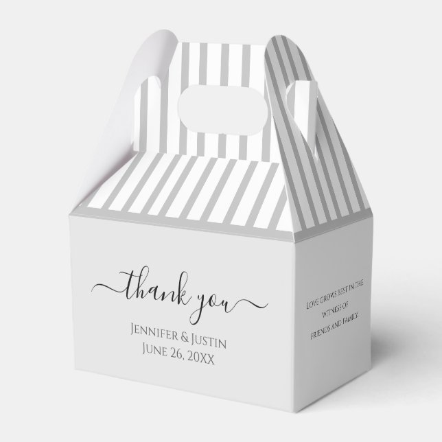 Personalised Elegant Grey Mini Favour Box (Front Side)