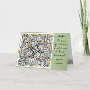Personalised Elegant Hand-Drawn Doodle Birthday Card