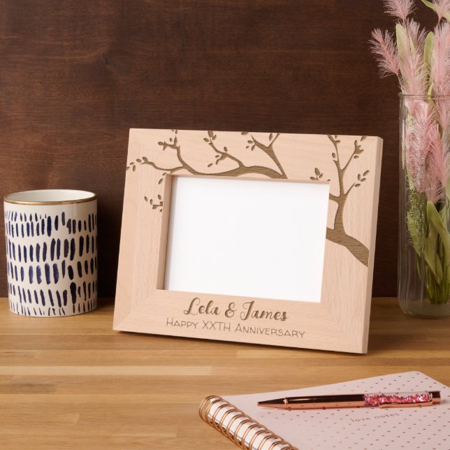  Personalised Elegant Happy Anniversary  Etched Frames (Left)