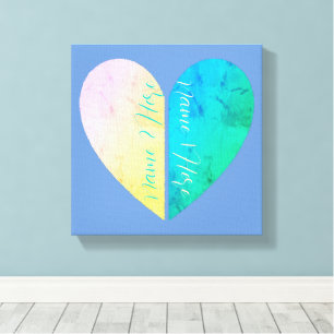 Personalised Elegant His and Hers Half Hearts Canvas Print