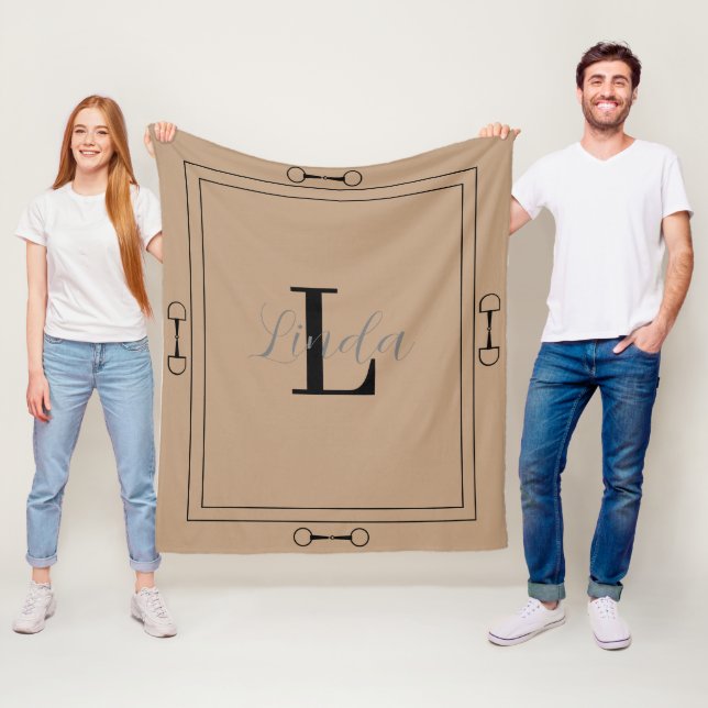 Personalised Elegant Horse Lover Fleece Blanket (In Situ)