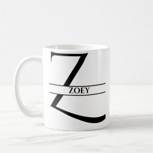 Personalised Elegant Initial Letter Z  Coffee Mug