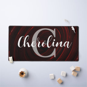 Personalised Elegant Initial Whirlpool Pattern Desk Mat