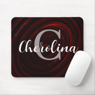 Personalised Elegant Initial Whirlpool Pattern Mouse Pad