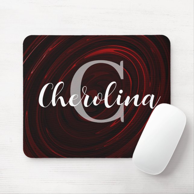 Personalised Elegant Initial Whirlpool Pattern Mouse Pad (With Mouse)