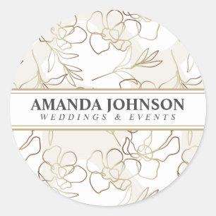 Personalised Elegant Ivory  Classic Round Sticker