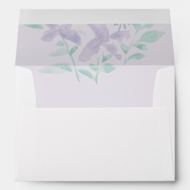 Personalised Elegant Lilac Boho Floral Wedding Envelope (Back (Bottom))