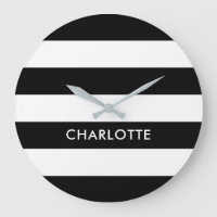 Personalised Elegant Luxury Black and white stripe