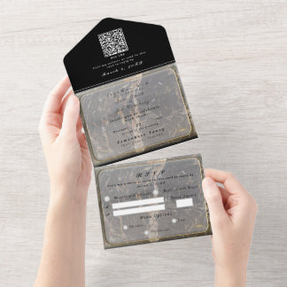 Personalised Elegant Marble All In One Invitation