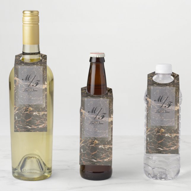Personalised Elegant Marble  Bottle Tag (In Situ)