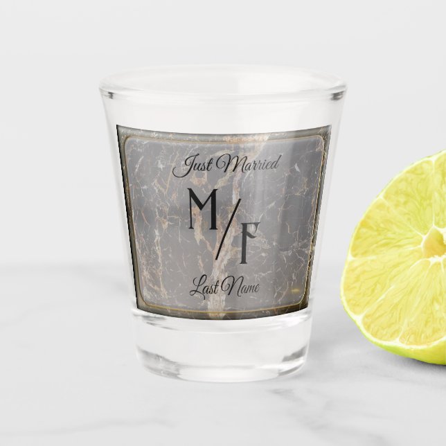 Personalised Elegant Marble Shot Glass (Front)
