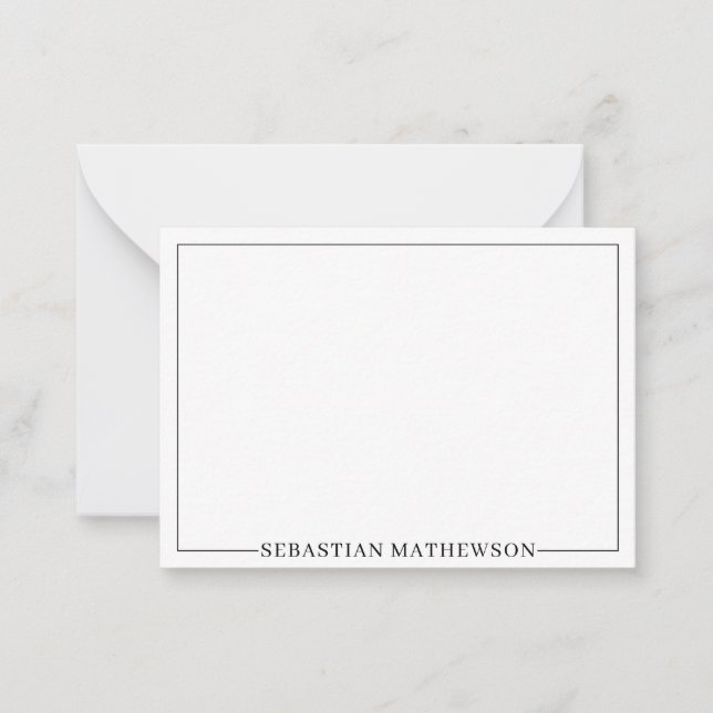 Personalised Elegant Minimal Black and White Card (Front)