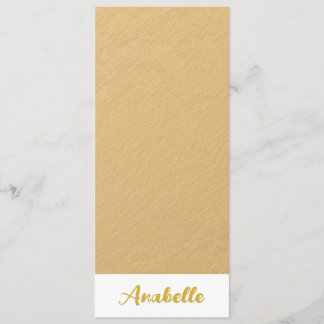 Personalised Elegant Minimalist Gold Bookmark