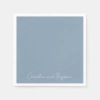 Personalised Elegant Minimalist Wedding Dusty Blue