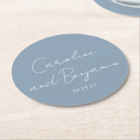Personalised Elegant Minimalist Wedding Dusty Blue