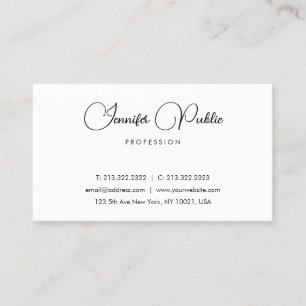 Personalised Elegant Modern Minimalist Typography Business Card